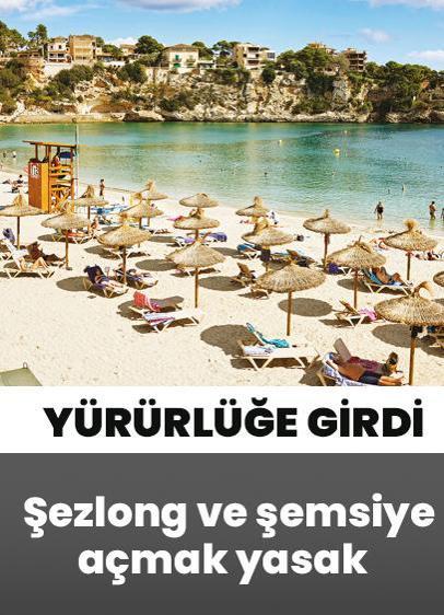Şezlong ve şemsiye açmak yasak