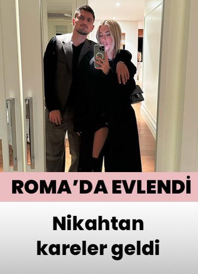 Cengiz Ünder ile Bilge Yenigül Roma'da evlendi! İşte düğünden kareler...