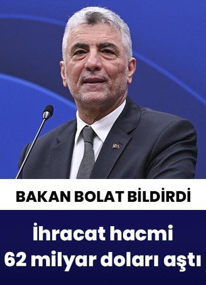 Bakan Bolat: İhracat hacmimiz 62 milyar doların üzerine çıktı