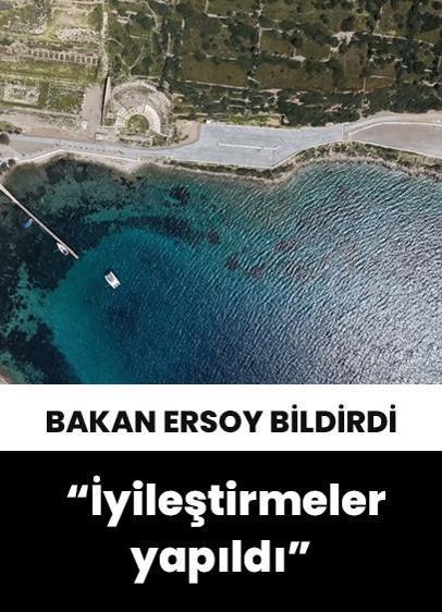 Bakan Ersoy: Knidos'ta denizle temas eden alanlarda iyileştirmeler yapıldı