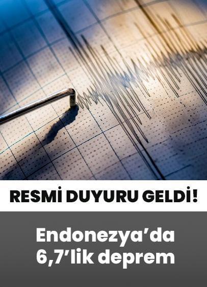 ABD Jeolojik Araştırma Merkezi duyurdu! Endonezya'da 6,7'lik deprem