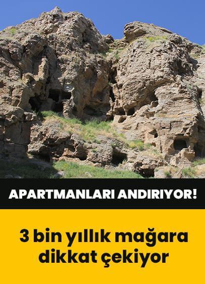 Görüntüsüyle apartmanları andırıyor! Sivas'taki 3 bin yıllık mağara dikkat çekiyor
