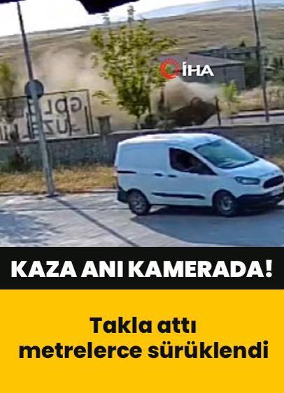 Takla attı metrelerce sürüklendi! Diyarbakır'da 3 kişinin yaralandığı trafik kazası kamerada