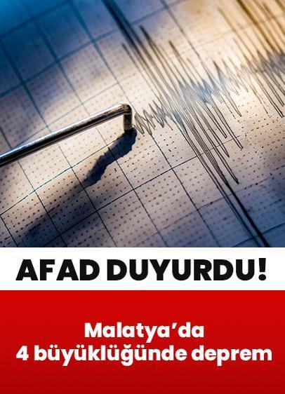 Malatya'da 4 büyüklüğünde korkutan deprem