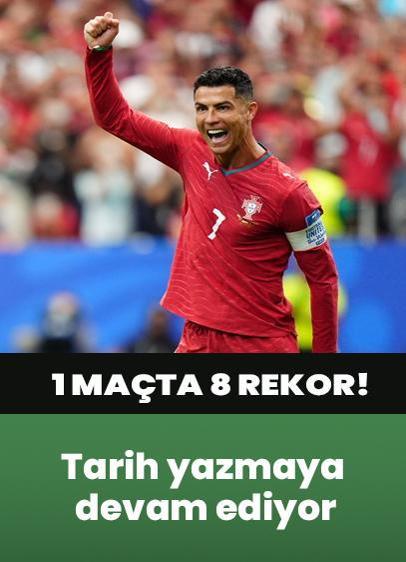 1 maçta 8 rekor! Ronaldo tarih yazmaya devam ediyor