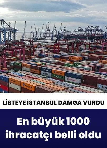 Türkiye'nin en büyük 1000 ihracatçısı belli oldu