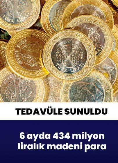 6 ayda 434 milyon liralık madeni para sunuldu