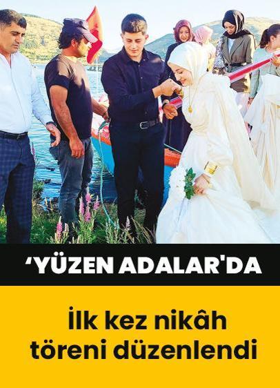 ‘Yüzen adalar'da ilk nikah