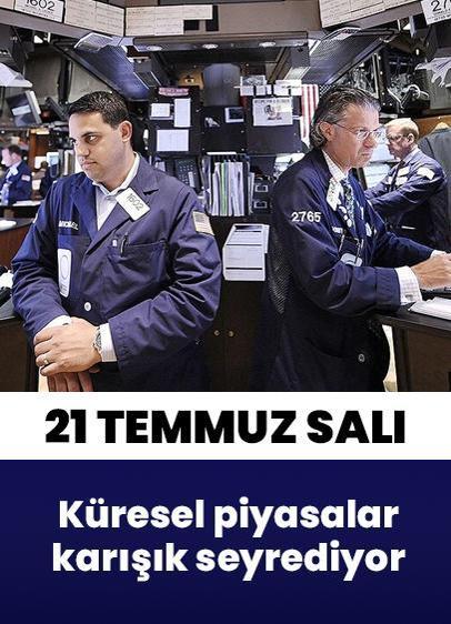 21 Temmuz Salı günü küresel piyasalar karışık seyrediyor