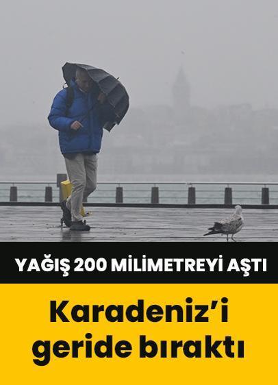 İstanbul'daki yağış Karadeniz'i geride bıraktı