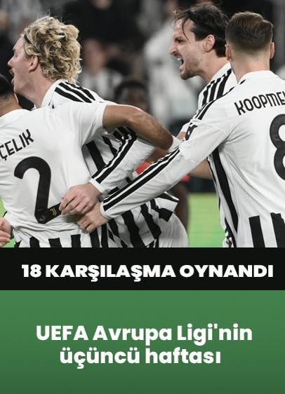 UEFA Avrupa Ligi'nin üçüncü haftası, oynanan 18 maçla tamamlandı