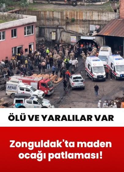 Zonguldak'ta maden ocağında grizu patlamasında 2 kişi öldü, 5 kişi yaralandı