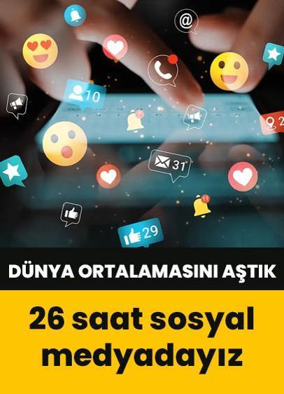 Dünya ortalamasını 7 saat aştık! Haftada 26 saat sosyal medyadayız