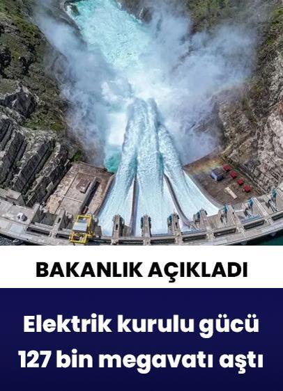 Türkiye'nin elektrik kurulu gücü 127 bin 355 megavata ulaştı