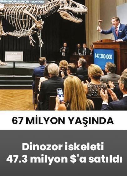 Dinozor iskeleti 47.3 milyon $'a satıldı