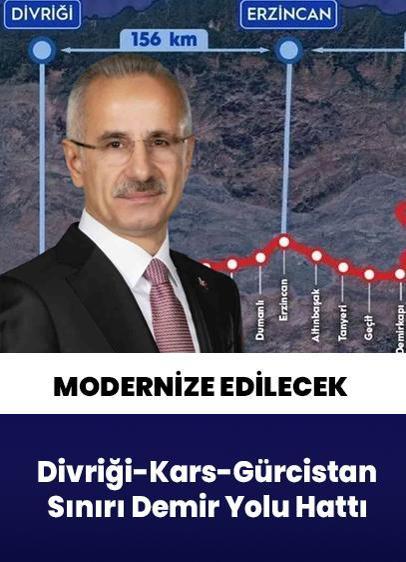 Divriği-Kars-Gürcistan Sınırı Demir Yolu Hattı modernize edilecek